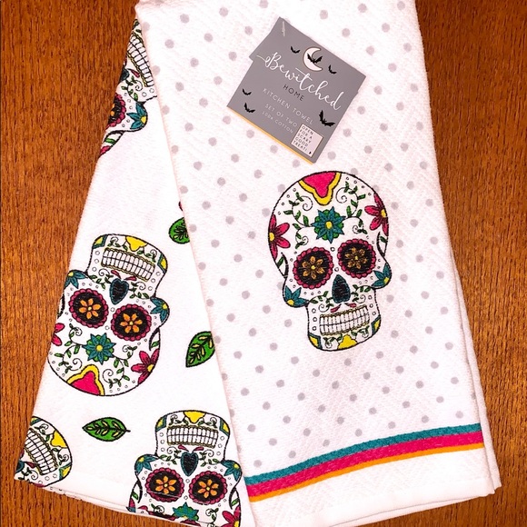Bewitched Sugar Skull Kitchen Towels Set of 2 Bewitched Sugar Skull Kitchen Towels Set of 2